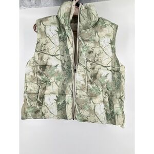 Camo Puffer Vest - Green/Beige